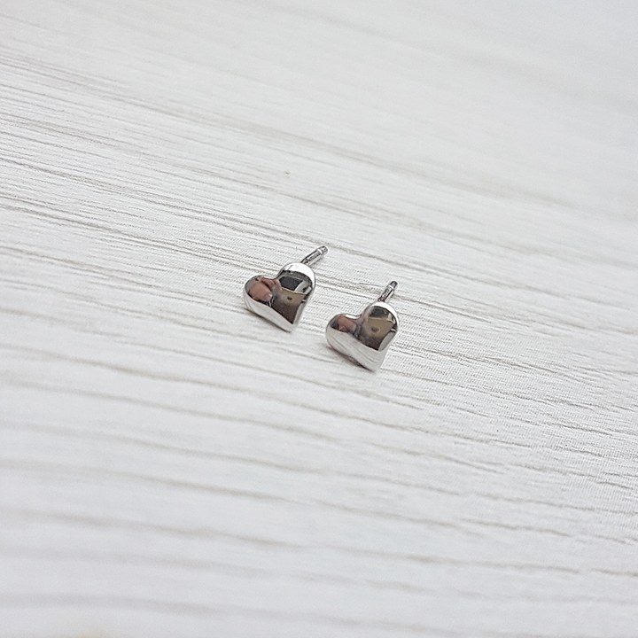 Sterling Silver Mini Heart Stud Earrings